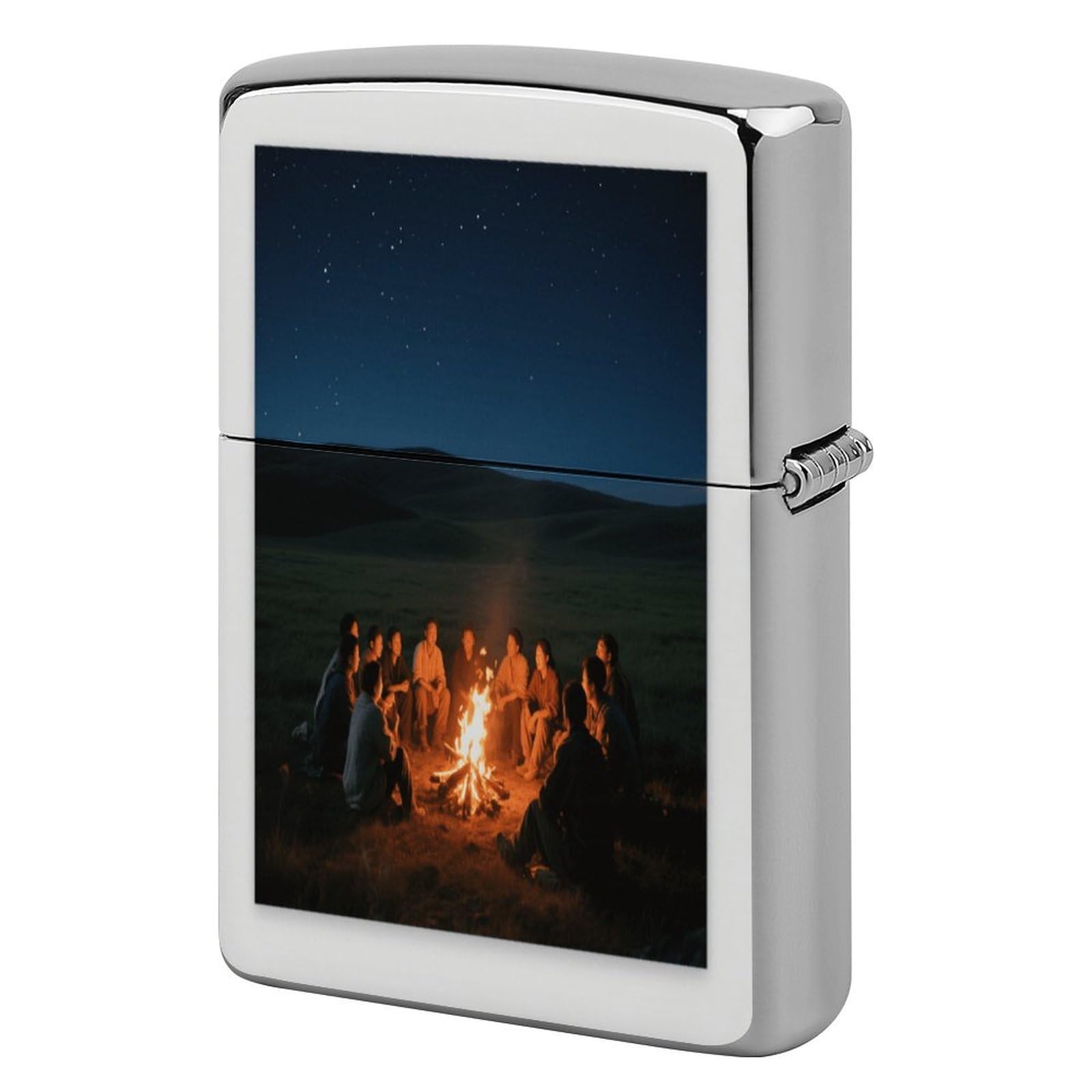 Fekiloot Style Grassland Starry Sky Bonfire Lighter Case Cover Metal Lighter Case