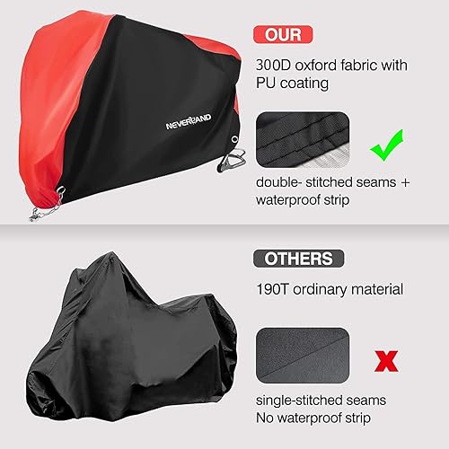 Miniatura 5 de NEVERLAND Funda impermeable para motocicleta al aire libre, fundas de motocicleta para scooter, resistentes con agujeros de bloqueo, vendaje, bolsa