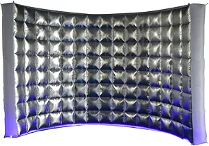 SAYOK Inflatable Photo Booth Wall (Internal Silver, 119''x59''x91'') Inflatable Photo Booth Backdrop, Photo Booth Enclosure Portable Photoshoot Background Silver Wall for Event Party Wedding