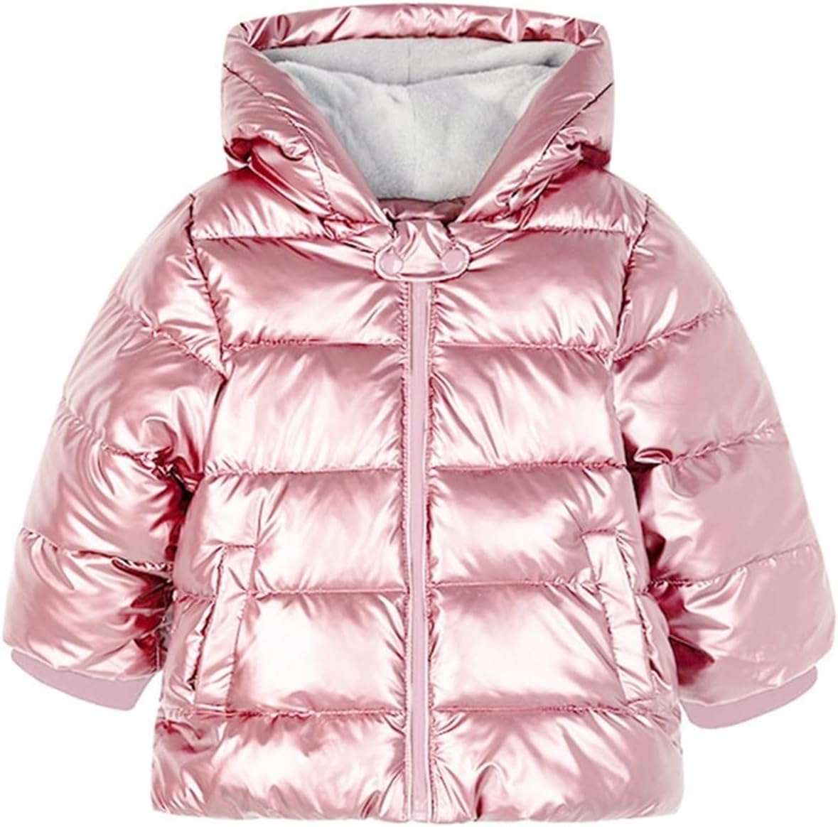 Kids Girl Boy Metallic 3D Dinosaur Hooded Puffer Jacket Winter Solid Color Zip Up Shiny Down Toddler Snow Coat for Kids