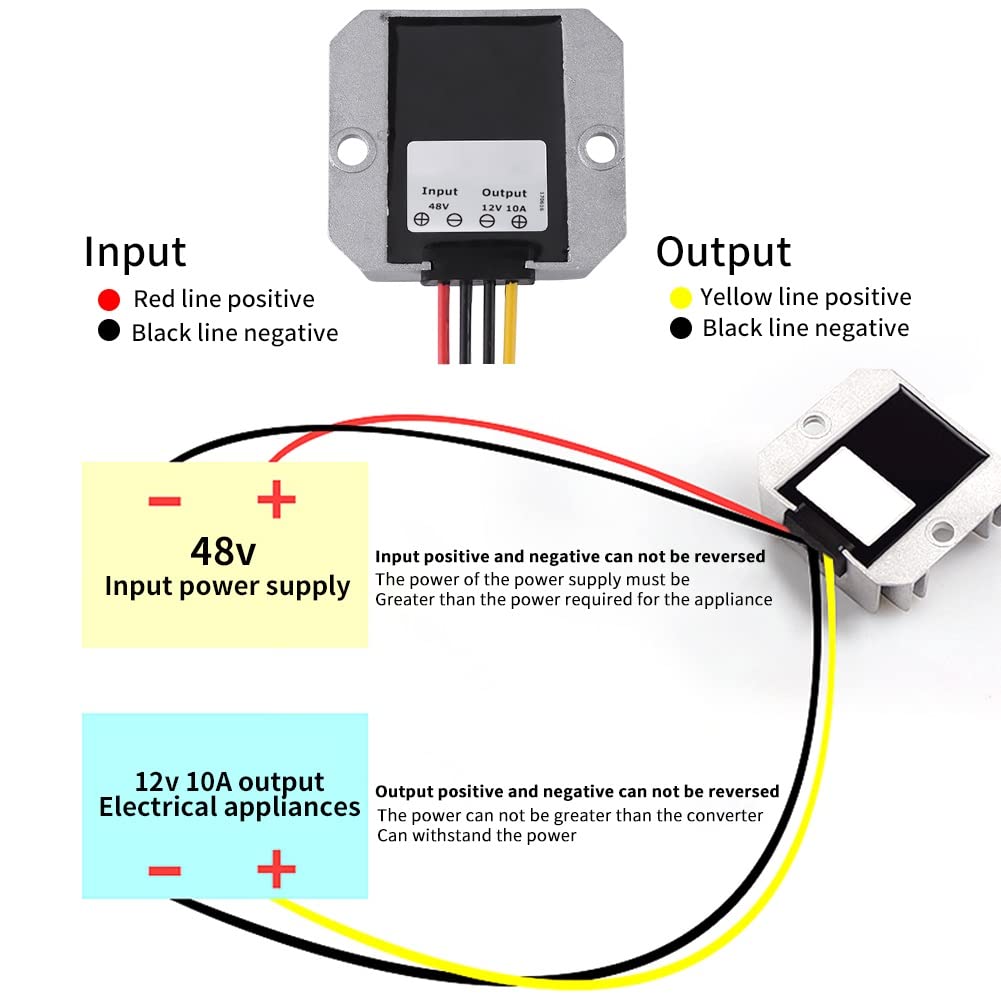Jadeshay DC-DC Wandler 48V auf 12V 10A 120W Spannungsabwärtsmodul, Buck-Netzteil-Konverter Spannungsstabilisator 12V Ausgang