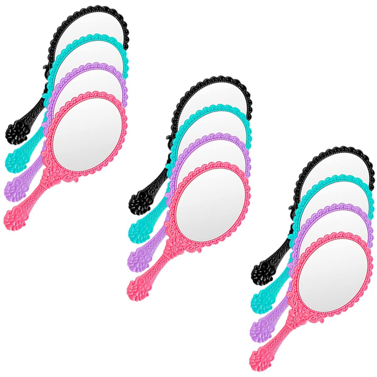 Miroir de maquillage à main rétro lot de 12 pour sac de voyage et retouches beauté