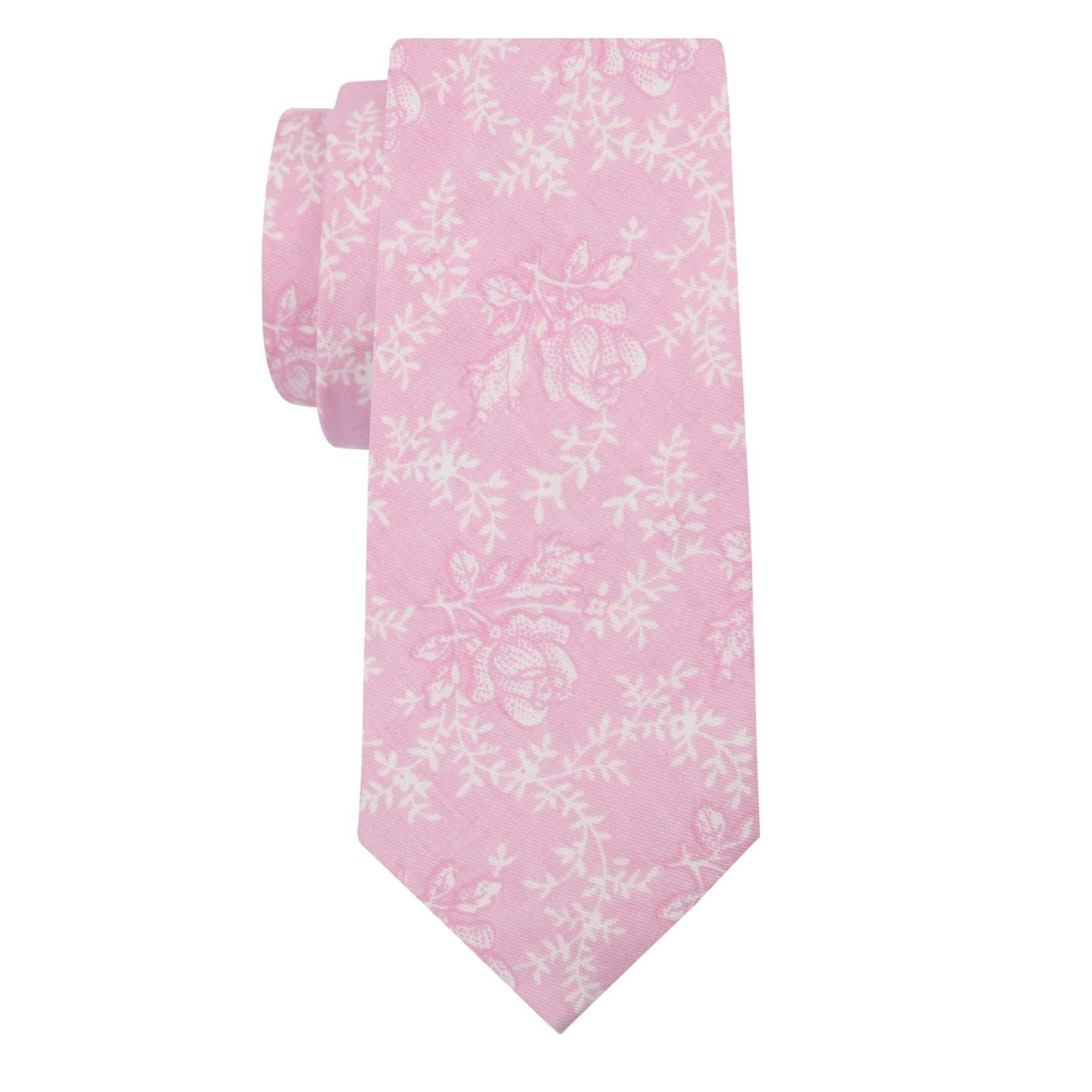 Mantieqingway Floral Ties for Men Skinny Cotton Tie Flower Necktie