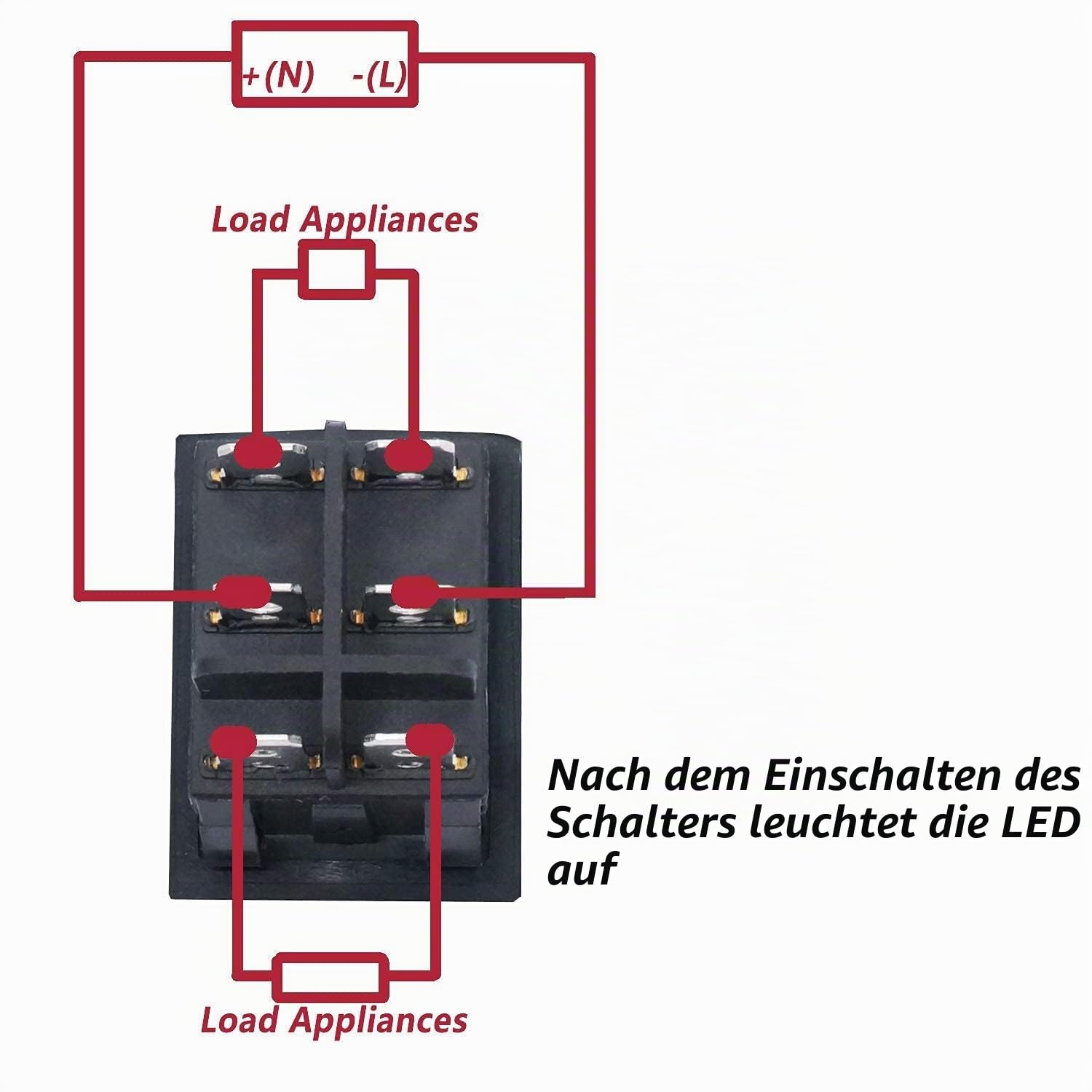 EsportsMJJ Wippenschalter 16A/250V – 3 Stellungen, 6-polig, Wasserdicht, Mit Gelber Lampe
