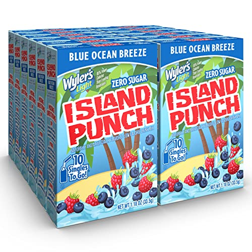 Wyler's Light Island Punch, Blue Ocean Breeze, 10 CT (Pack - 12)