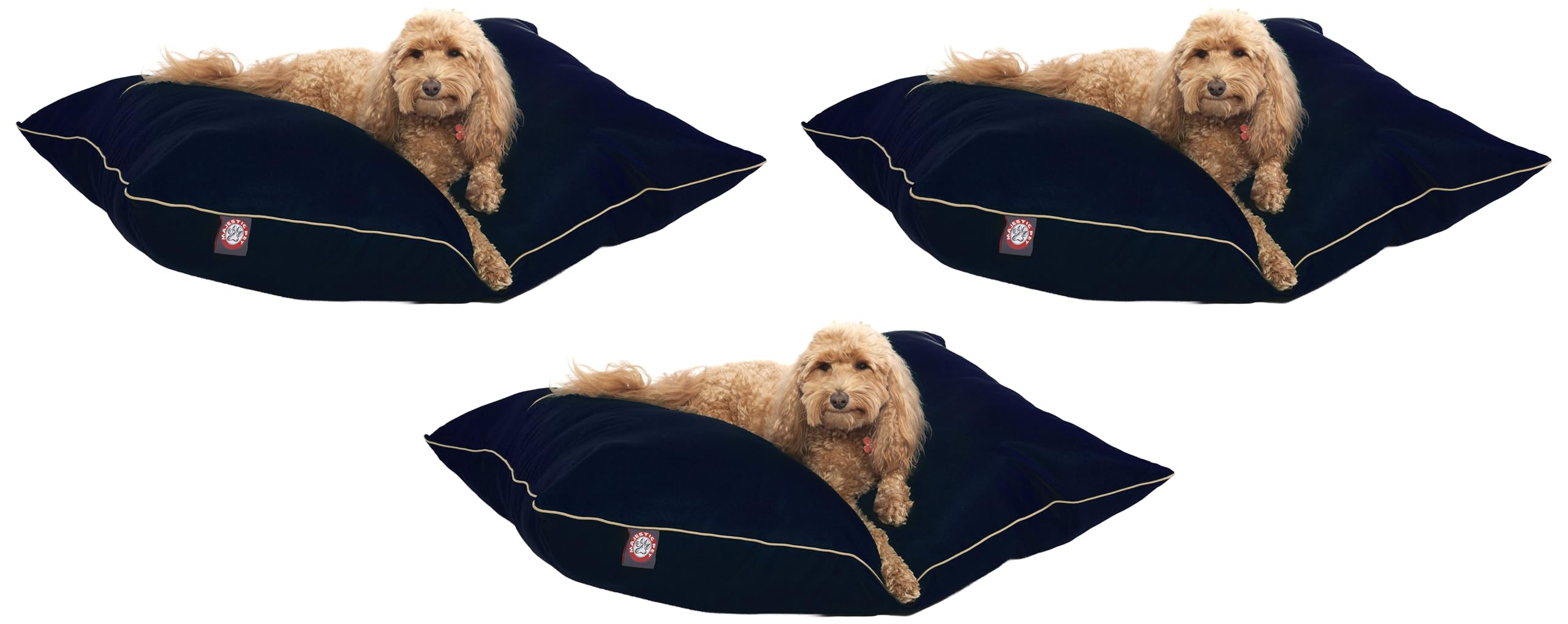 Majestic Pet Rectangle Medium Dog Bed Washable – Non Slip Comfy Pet Bed – Dog Crate Bed Super Value Pillow Dog Bed – Dog Kennel Bed for Sleeping - Dog Bed Medium Breed 35 x 28 Inch – Solid Blue