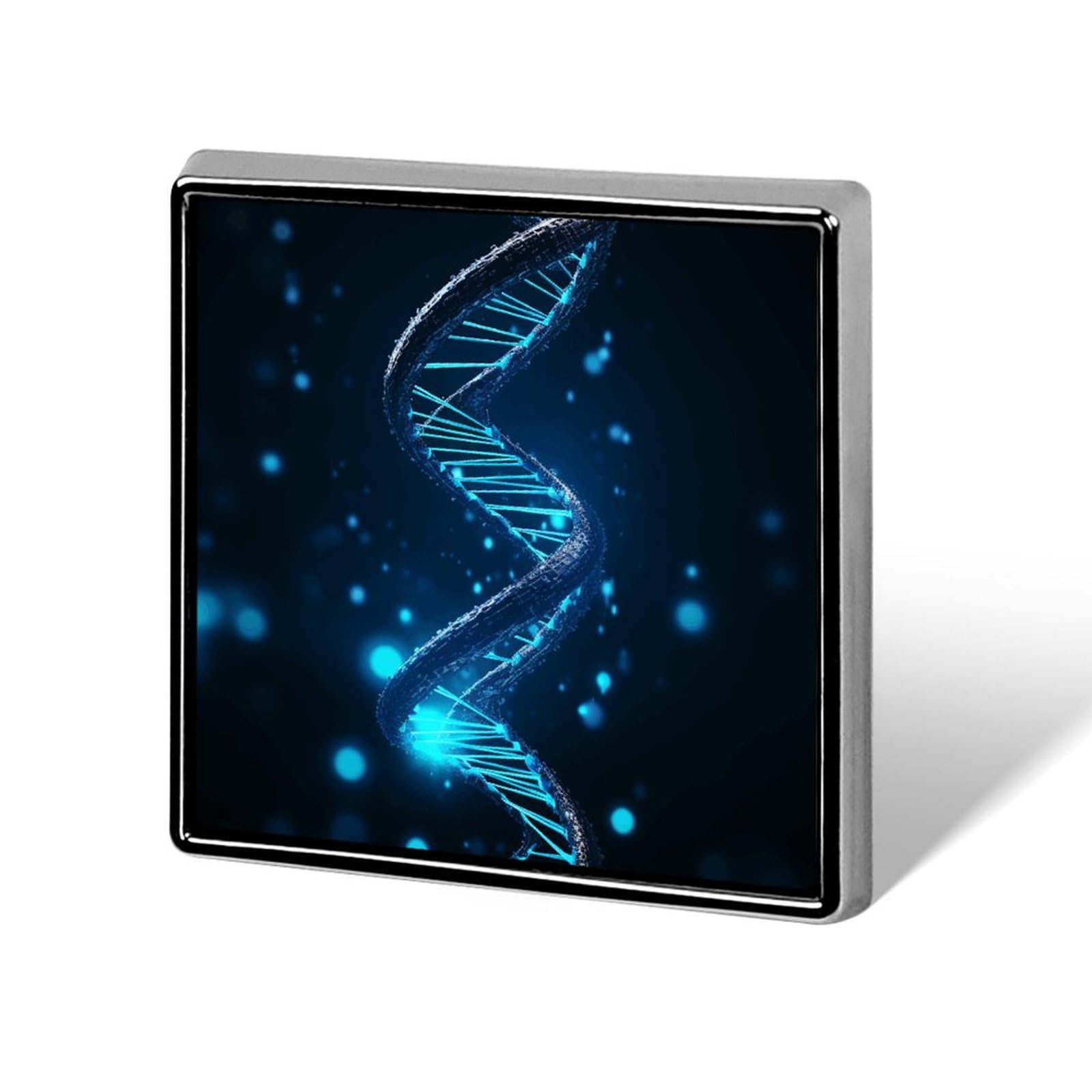 Square Lapel Pin Brooch Pin Blue DNA StructureButton Badge for Men Women Suitable for Birthdays And Anniversaries of Family And Friends
