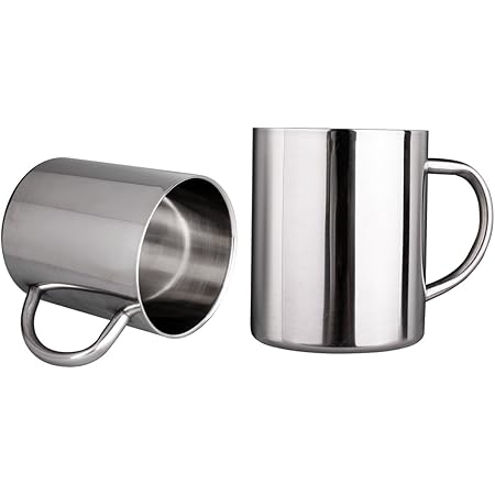 Amazon Co Jp Imeea マグカップ コーヒーカップ ティーカップ カップセット ステンレス製 耐熱 2個セット 300ml ホーム キッチン