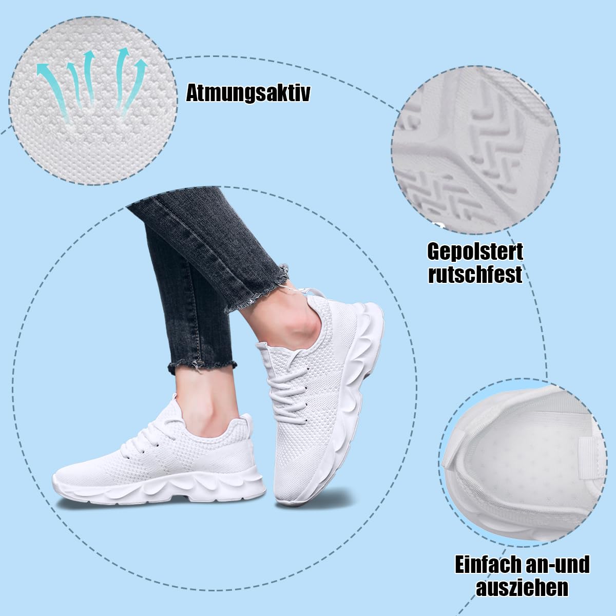 DLWKIPV Damskie buty do biegania, buty do biegania, tenisówki, damskie buty trekkingowe, oddychające, lekkie, antypoślizgowe