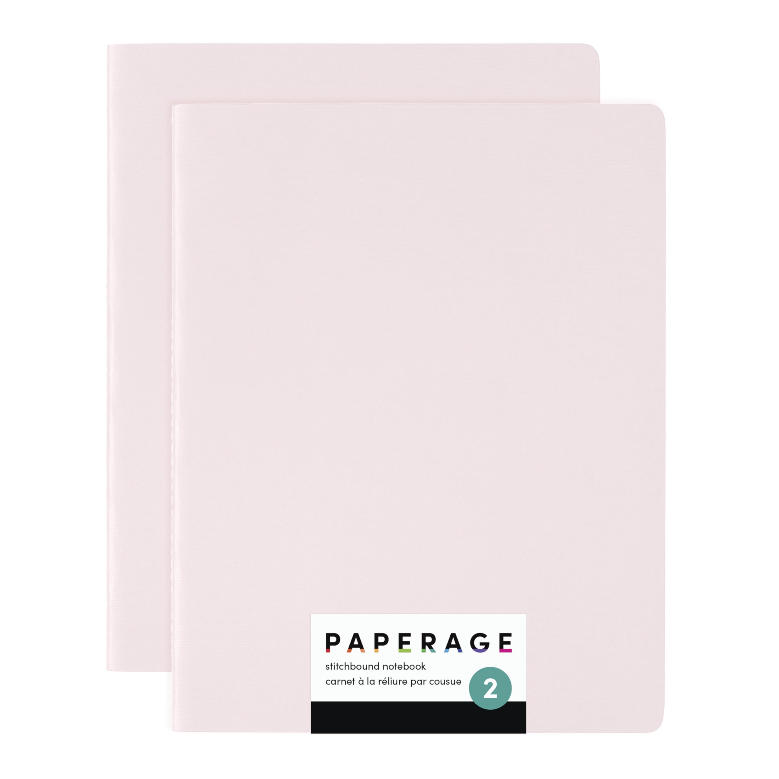 PAPERAGE Soft Cover Blank Journal Notebook, 2 Pack, (Pink Blush), 100 Pages, Large 7.5 inches x 9.5 inches, Ideal for Sketch Book, Note Taking & Travel Journal — image 1