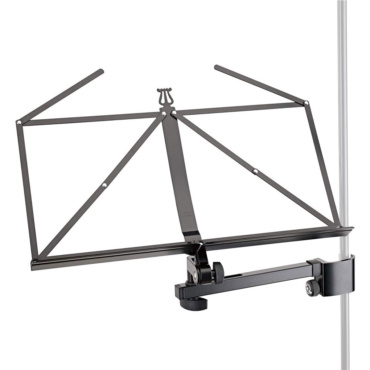 K&M 11505 Noten- und Konzepthalter anklemmbar + keepdrum Mikrofonständer MS106 bk mit Galgen