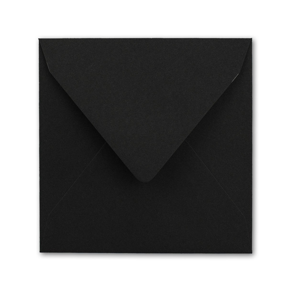 150x Quadratische Briefumschläge in Schwarz - 15,5 x 15,5 cm - ohne Fenster, mit Nassklebung - 110 g/m² - Für Einladungskarten zu Hochzeit, Geburtstag und mehr - Serie FarbenFroh