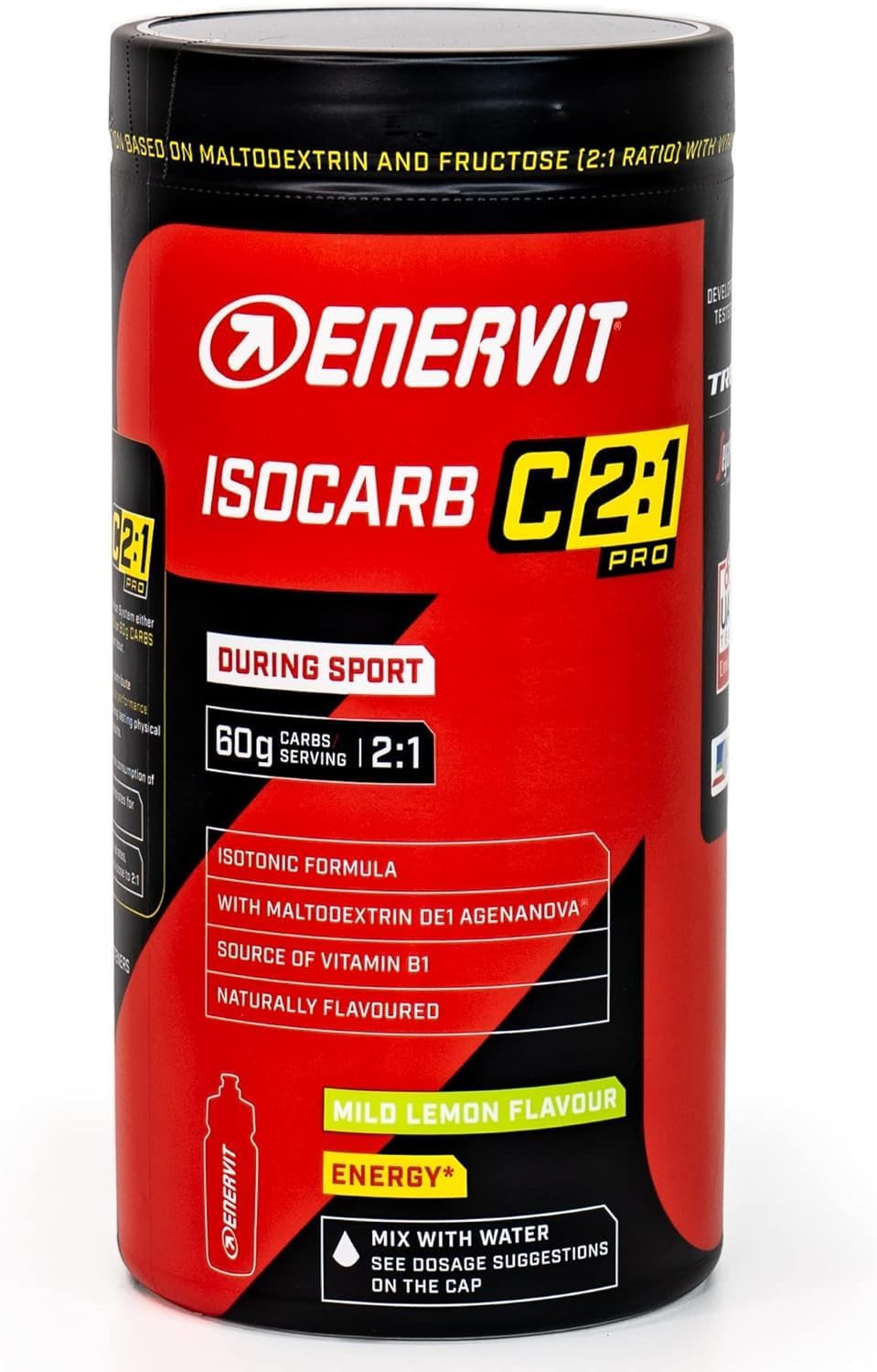 Enervit IsoCarb C2:1PRO Isotonic Drink Powder, Mild Lemon, 650g Tub