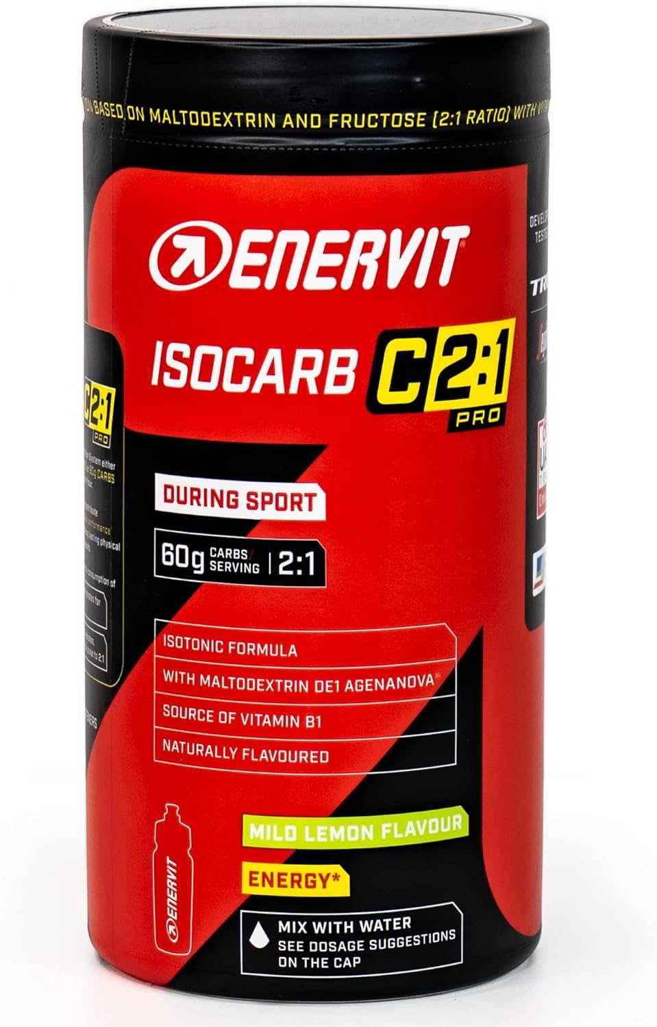 ENERVIT SPORT Isocarb 2:1 | Isotonisches Getränkepulver Elektrolyt Pulver mit 2:1 Ratio Kohlenhydratmischung Fruktose & Maltodextrin | Iso Drink zur regelmäßigen Einnahme beim Sport