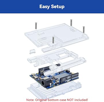 SunFounder Transparent Acrylic Case Compatible with Arduino UNO R4 WiFi (Original Bottom Case NOT Included)