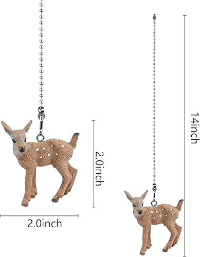 Miniatura 2 de Cadena de tracción para ventilador de techo, 12 pulgadas, lindo abanico de Navidad de cervatillo de 12 pulgadas, extensión de dijes decorativos,