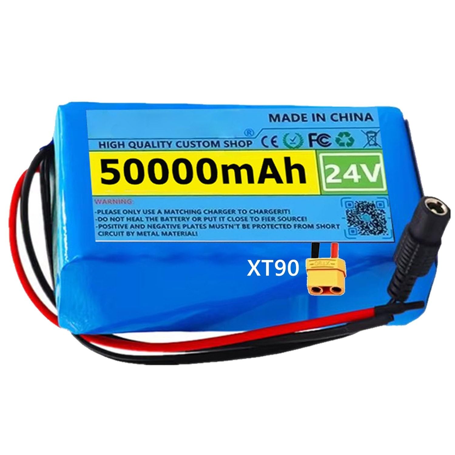 24V 50Ah Ebike Battery 24V 6S2P Electric Bicycle Battery Pack with BMS Protection Board with Charger for 100W - 500W Electric Scooter Motor