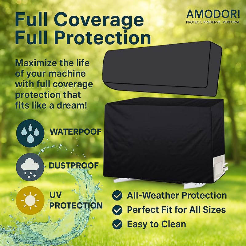 Image of Universal AC Outdoor Cover - Compatible with 1.5 & 2 Ton Split ACs, All-Season Protection (Solid Grey)