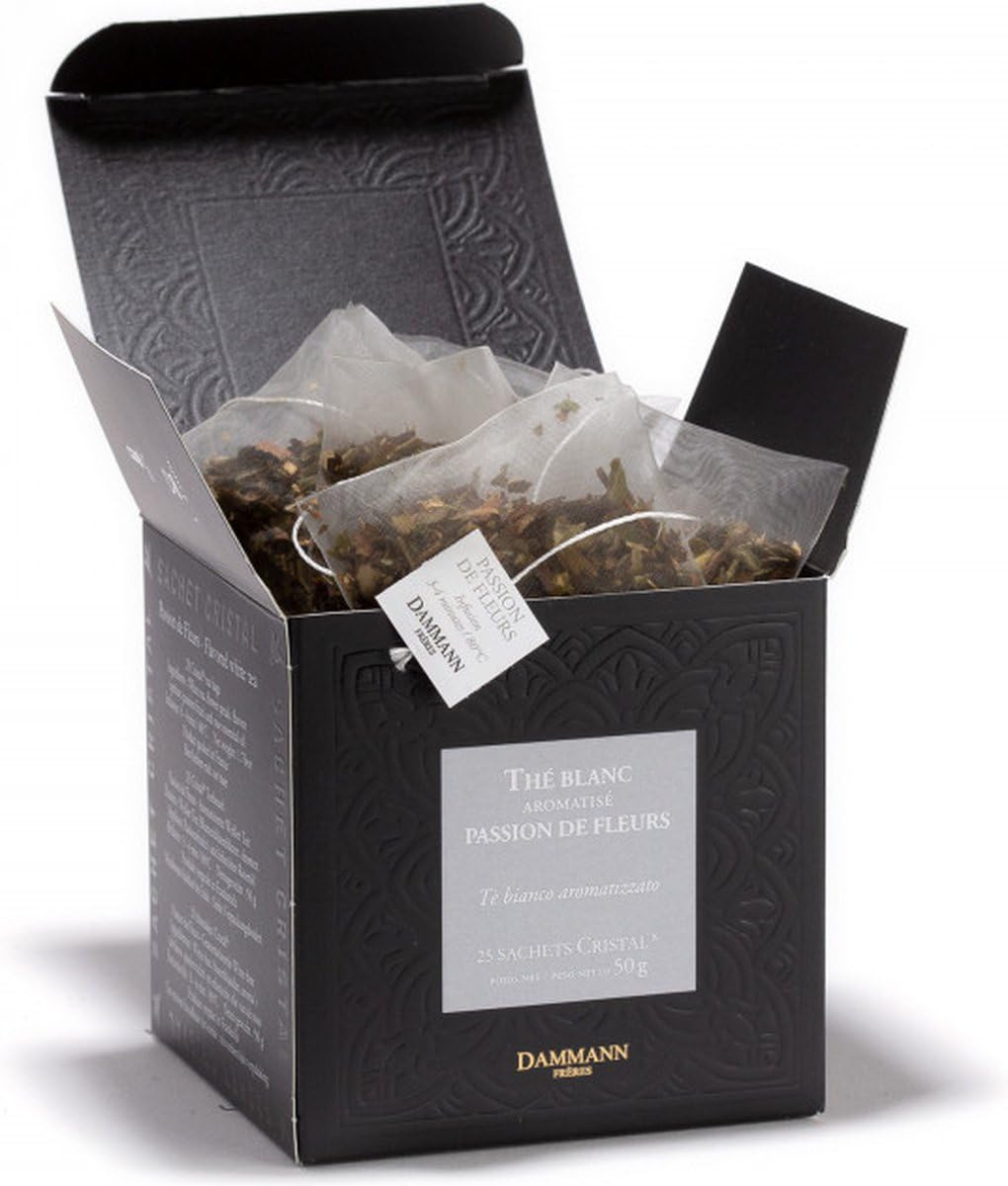 Tè Bianco Passione di Fiori - Flavored White Tea, Dammann Fratelli (25 Bustine Cristallo, 50g)