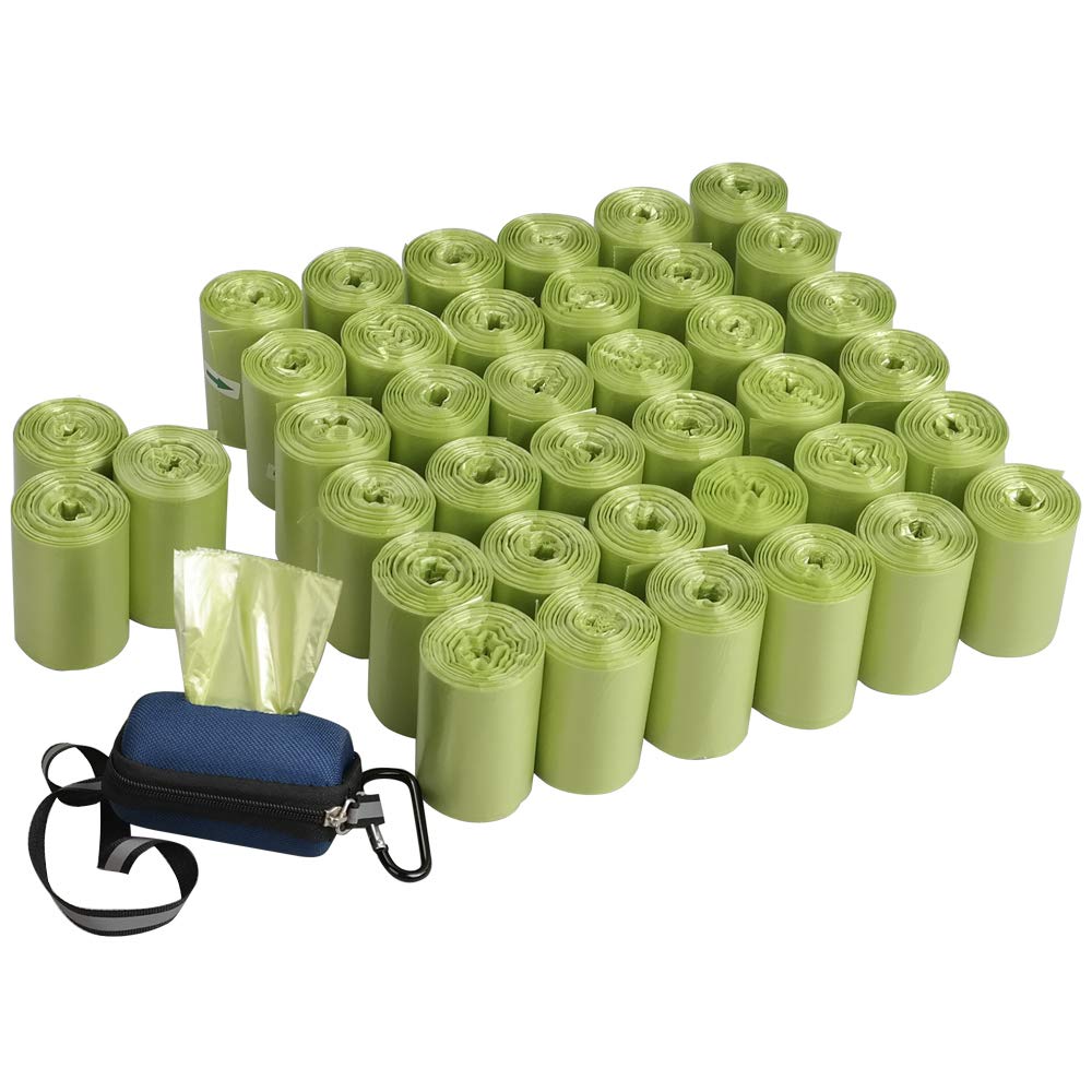 Teyyvn Bolsas de basura para perros con dispensador, 1400 bolsas sin perfume para excrementos (verde)