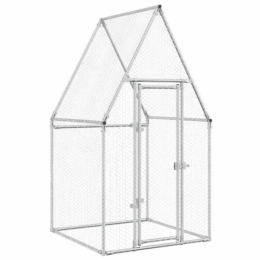 Refined Jaula para gallinas Acero galvanizado Plateado 100x100x190 cm