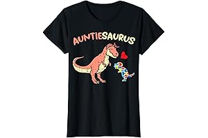 Auntiesaurus Heart Puzzle Dino Autism Awareness Aunt Women T-Shirt