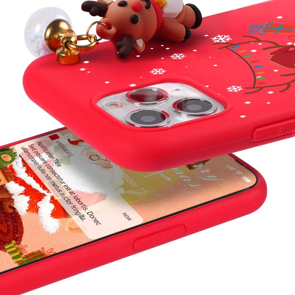 Yoedge Cover per Huawei P30 Pro 6,47 Pollici, Custodia Natale con Bambola di Cervo e Palle Motivo Natalizio Ultra Sottile Morbido Silicone Antiurto Protettiva Case per Huawei P30pro, Natale 01
