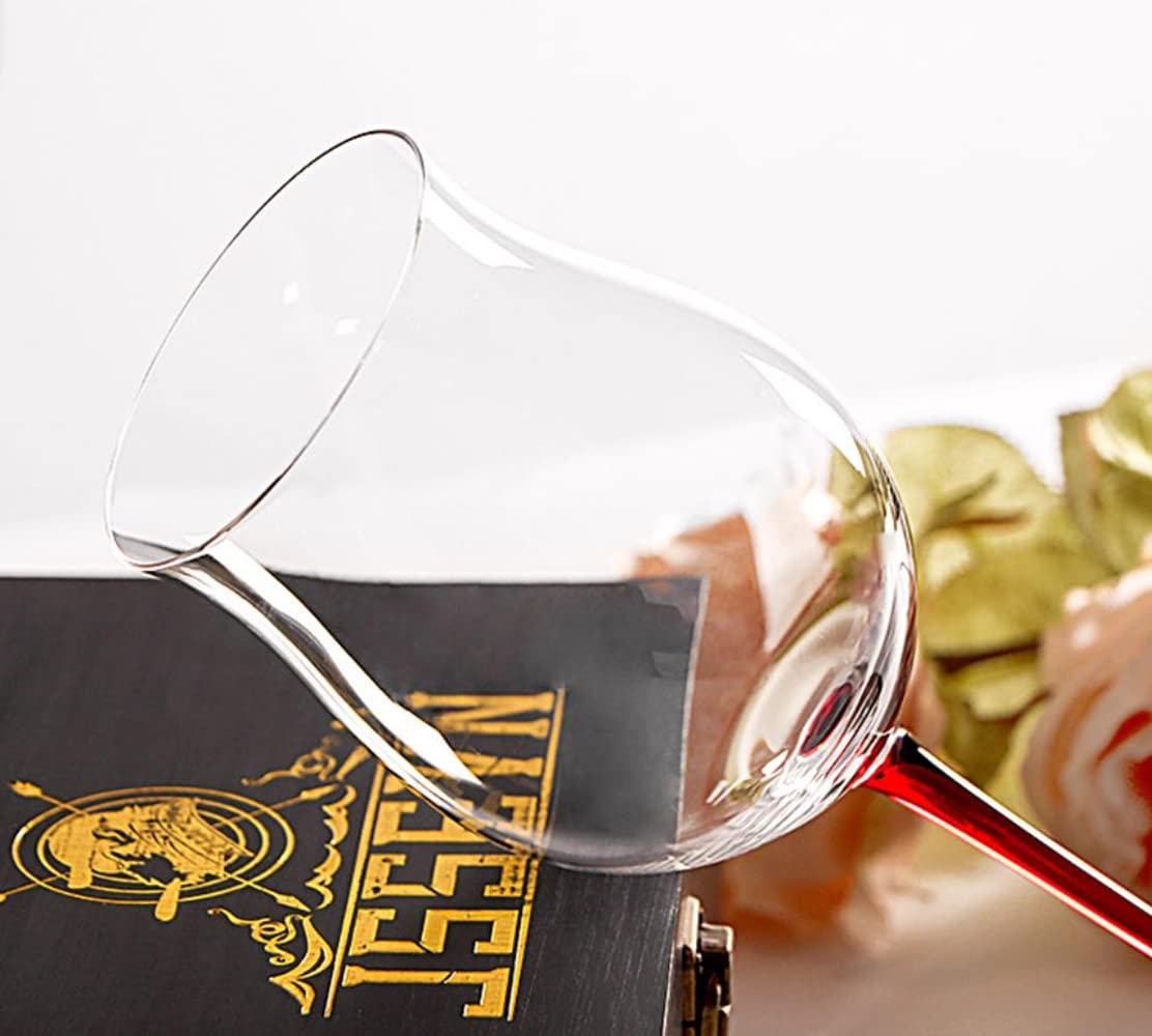 HALAWAKA Loodvrije Crystal Rode Wijnglazen beker (2PC - Zwarte Vlinderdas Crystal Wijnglas Champagne Glazen Bordeaux Cocktail Glazen Cup