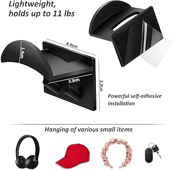 Ganci Per Cappelli Autoadesivi Aupawdy - 10 Pezzi Nero, Senza Fori, Per Cappelli Da Baseball E Berretti - Foto 6