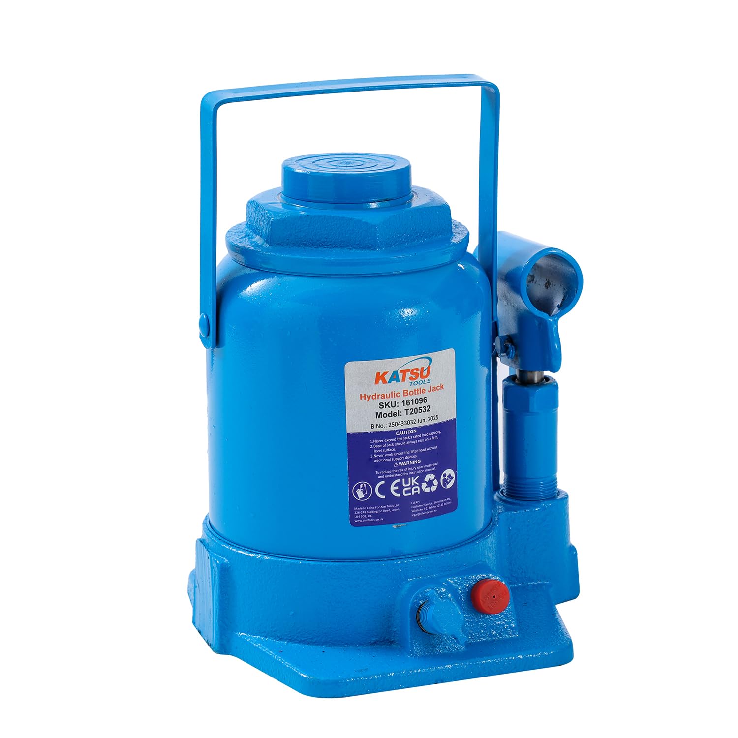 KATSU Tools Gato hidráulico Botella Perfil bajo Compacto 32 T – Elevador Pesado para reparación y Mantenimiento de vehículos