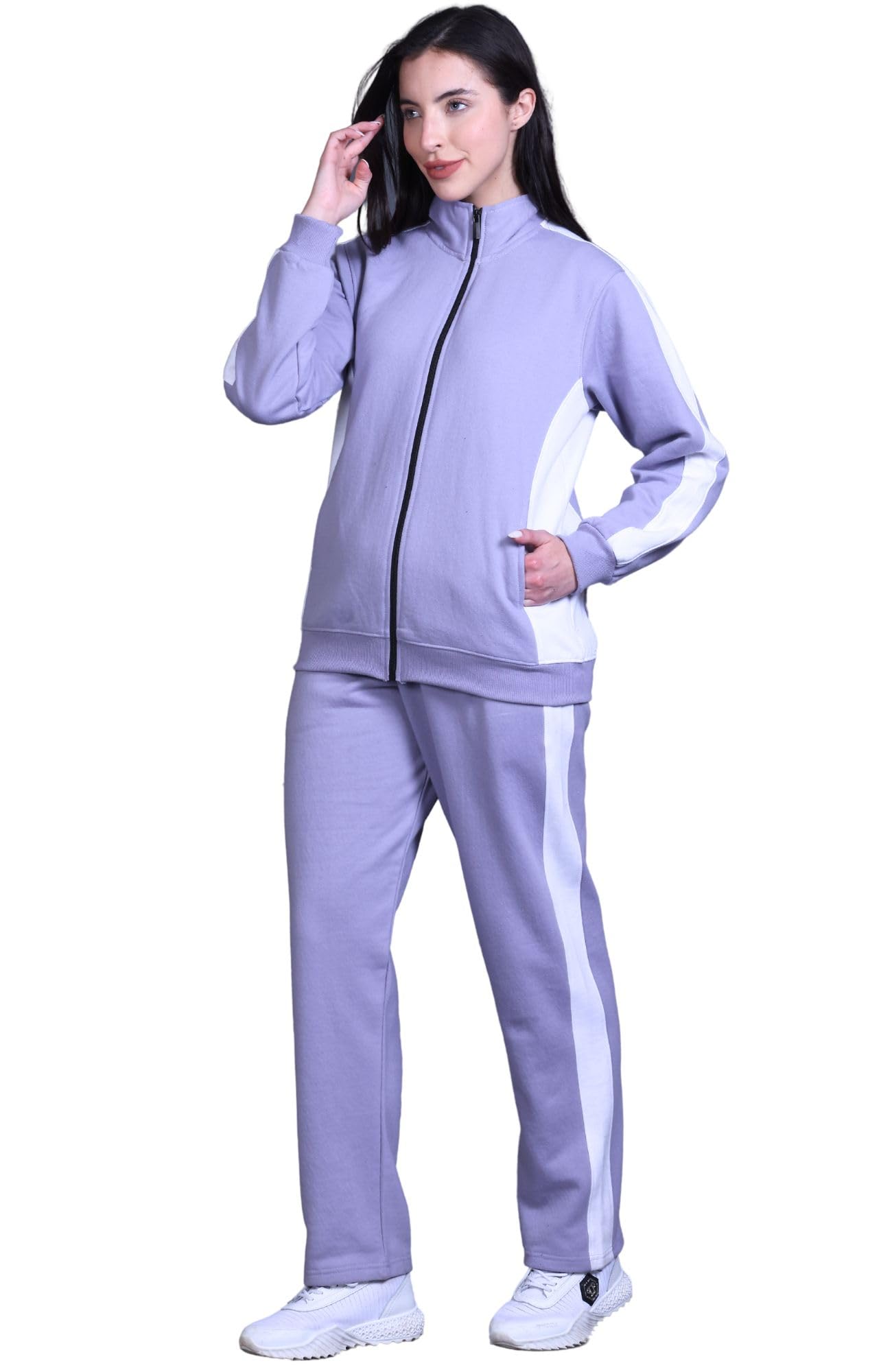 sane originals Winter Fleece Tracksuit with Zip for Women || Full Zip Sweatshirt and Pajama Set for Women || Co-ord Set for Ladies-picture-27