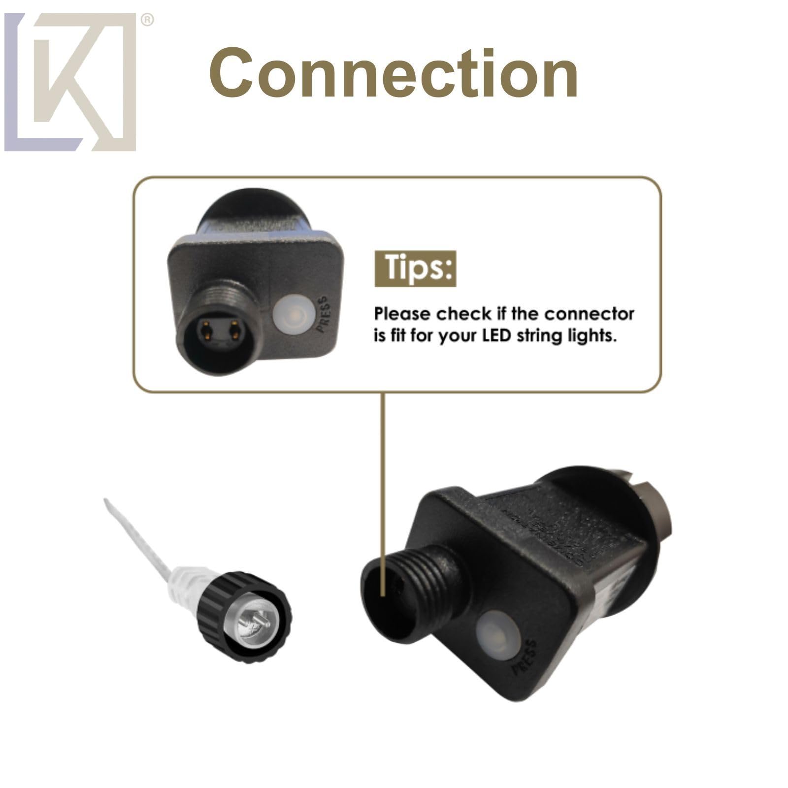Luccika - Cadena de luces LED todo Flash, cable verde de 4 m, IP44 interior/exterior, 31 V con temporizador, luces decorativas de Navidad para jardín y fiestas (blanco hielo + blanco cálido, 50 m 1000