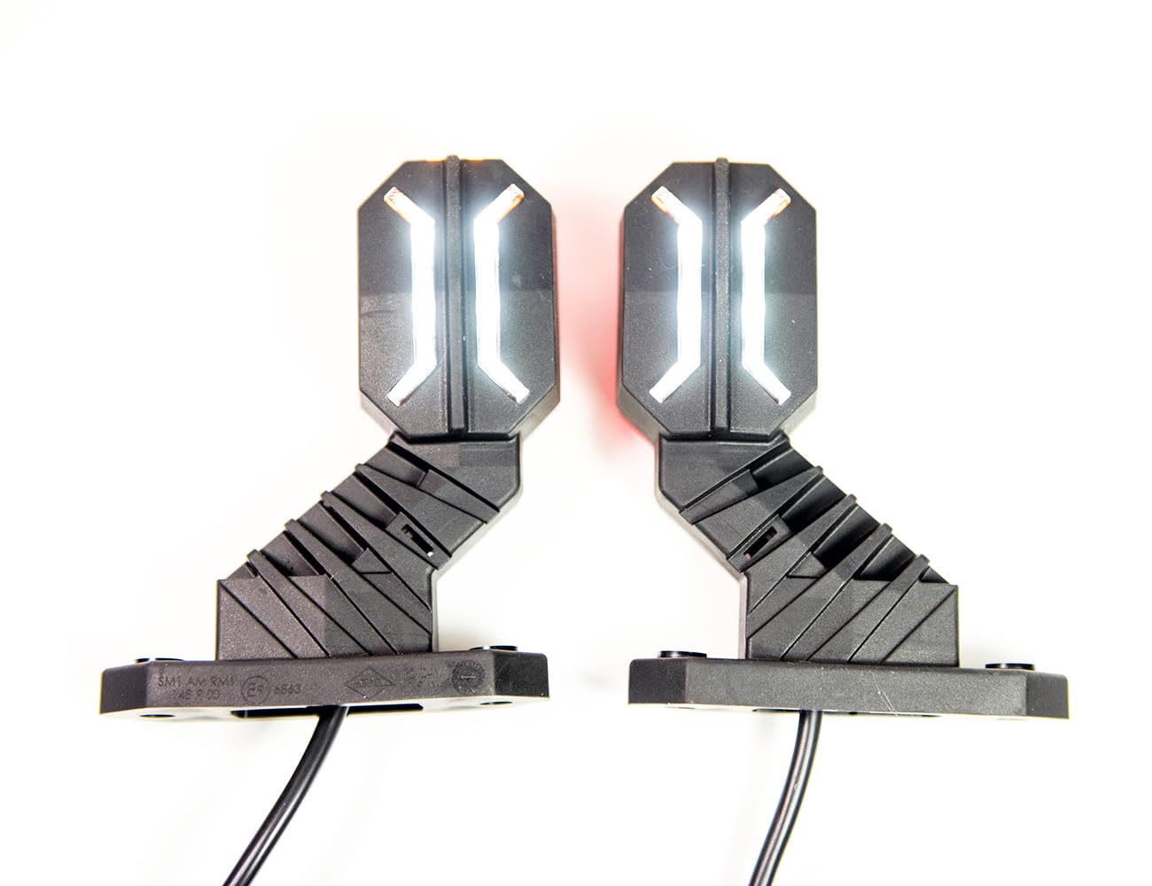 2 x LED gomma marcatore luce laterale moderna 12V 24V con E-mark Posizione luce auto camion caravan KFZ lampada luce bianco rosso arancio