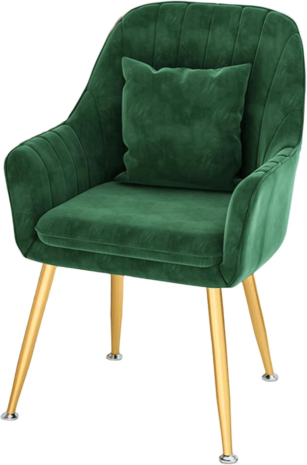 Dining Chair Upholstered Mid Century Modern Kitchen Chair Comfortable Velvet Lounge Guest Chairs with Padded Backs Metal Legs for Living Room Bedroom, Office