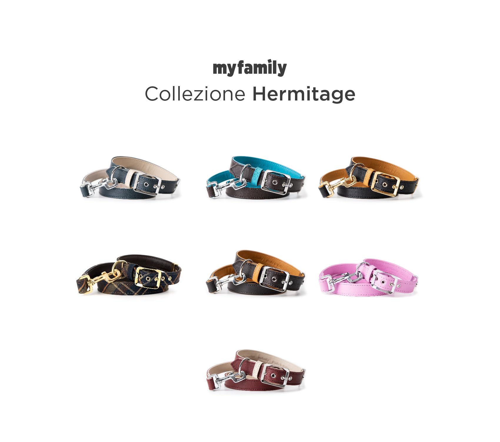 Collar Para Perro De Cuero Italiano Genuino - Colección El Paso, Hecho A Mano En Italia, Ajustable Y Cómodo