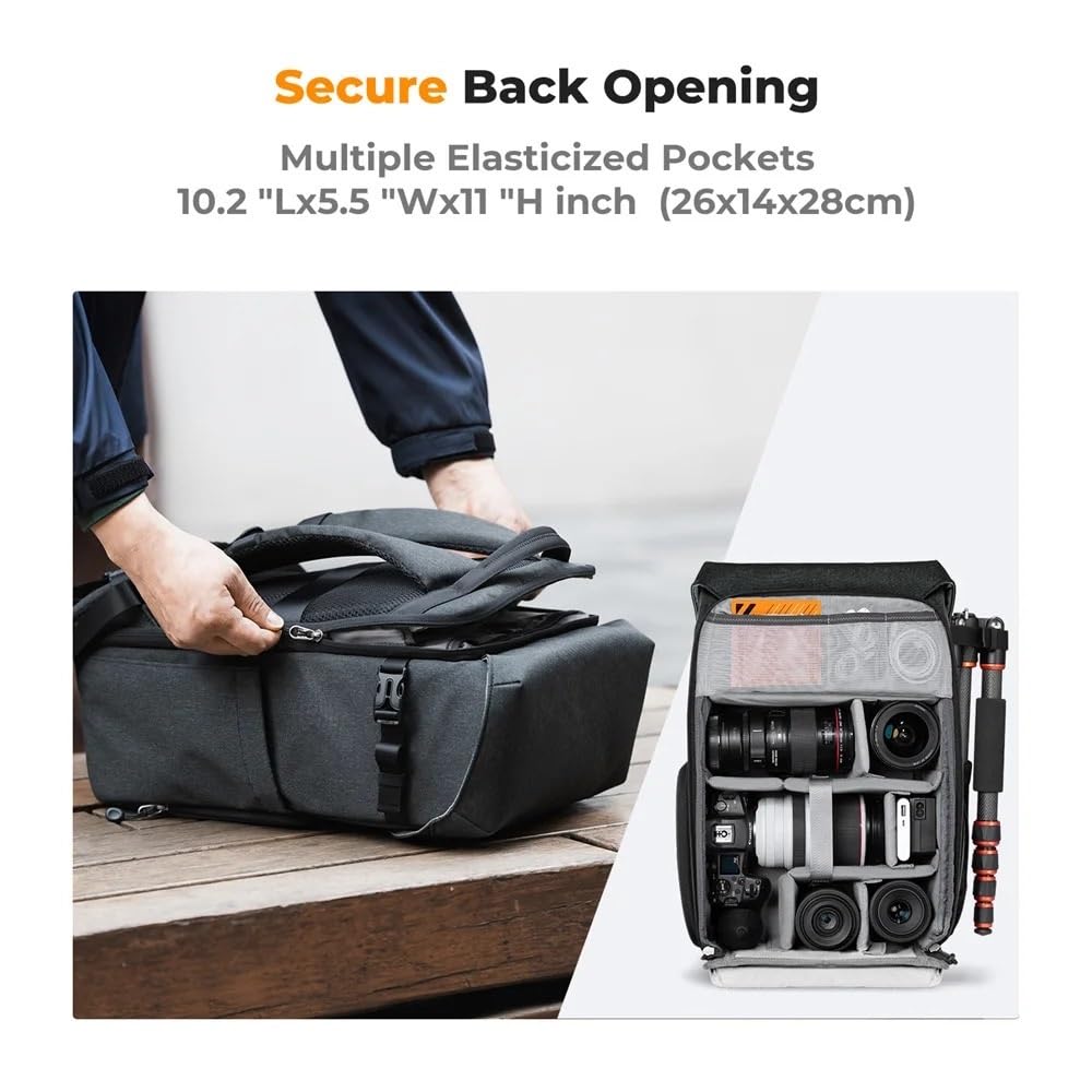 Borsa Reflex Zaino fotografico professionale impermeabile da 25 litri for fotografia all'aperto, borsa for fotocamera, escursionismo, viaggio