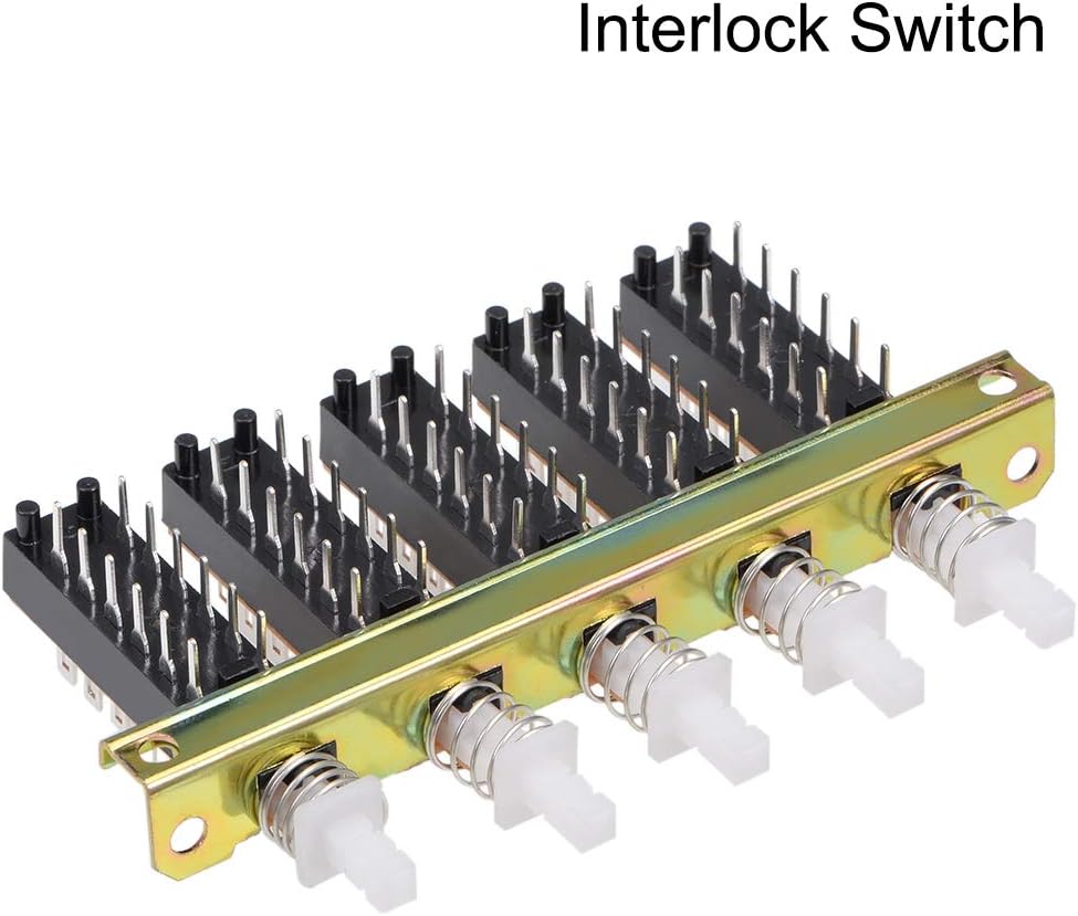sourcing map Interlock Push Button Switch Piano Type 4PDT 12 Pin 5 Row, 4PDT,5 Row - Image 3