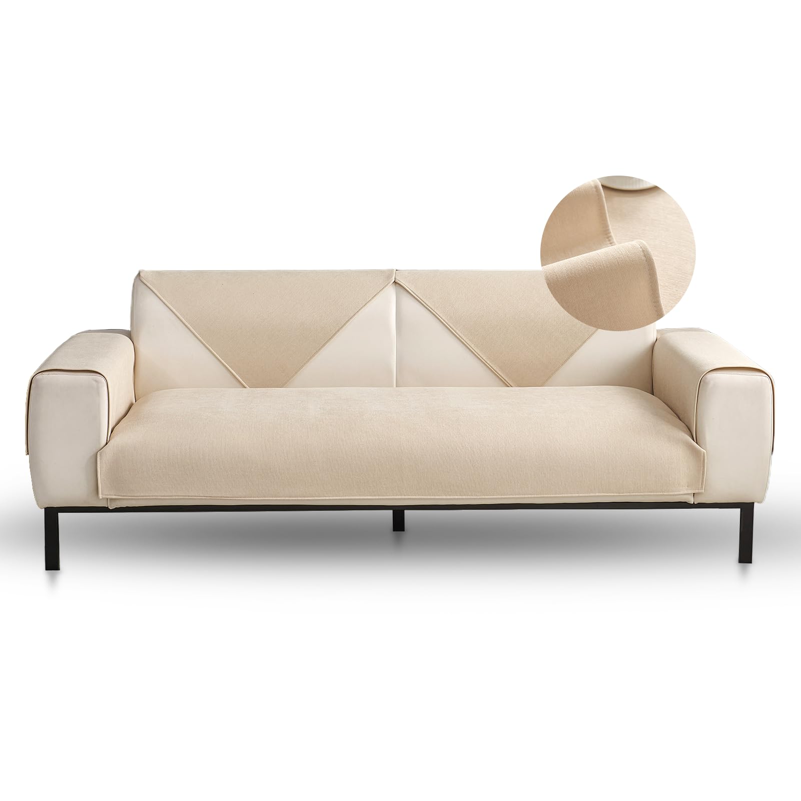 LIYGAOF Sofa Cover Chenille Non-Slip Soft Couch Slipcovers Beige 110*180cm