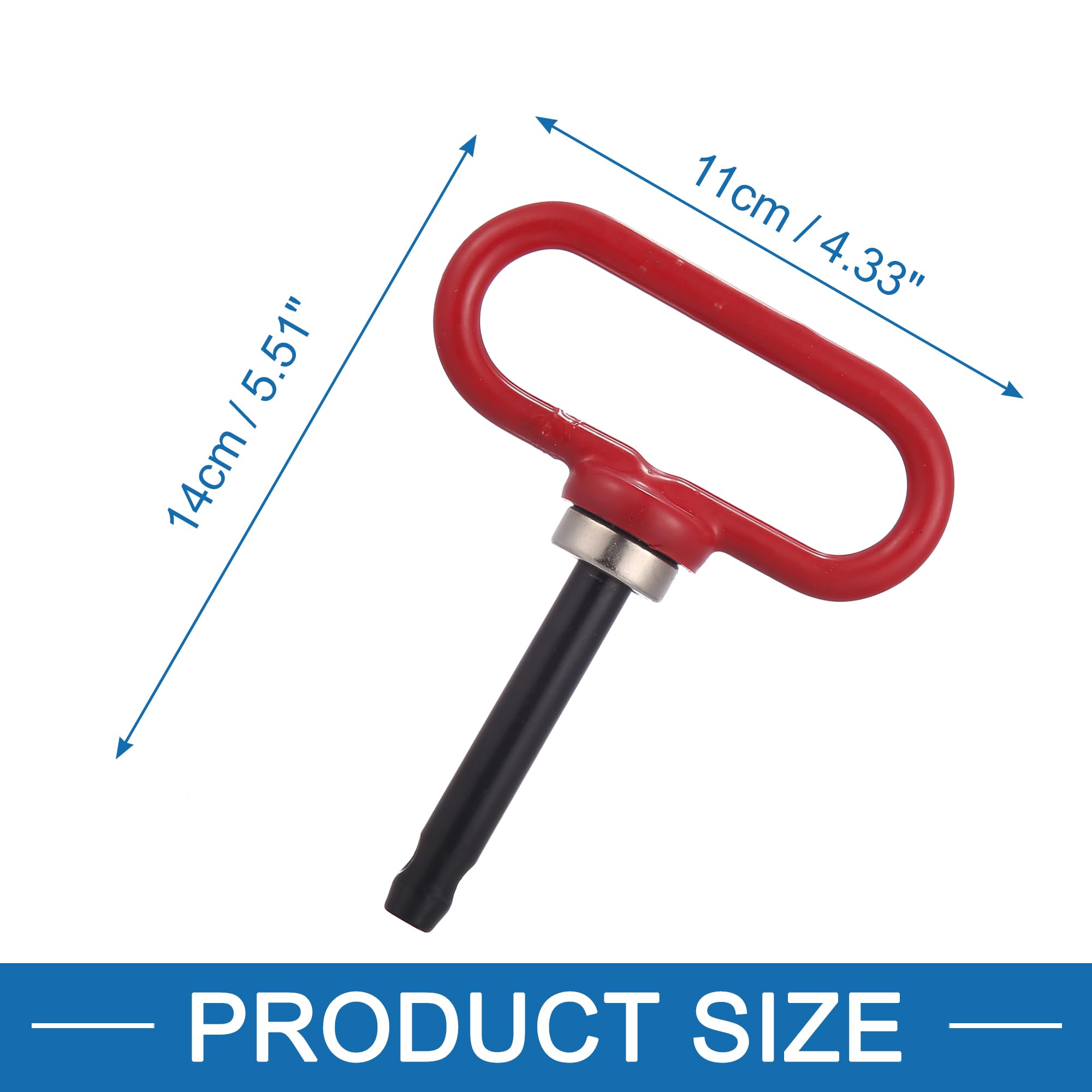 A ABSOPRO Vehicle Magnetic Trailer Towing Hitch Clips Pins 5"-3.5" Red, 5.51"x4.33" - Image 3