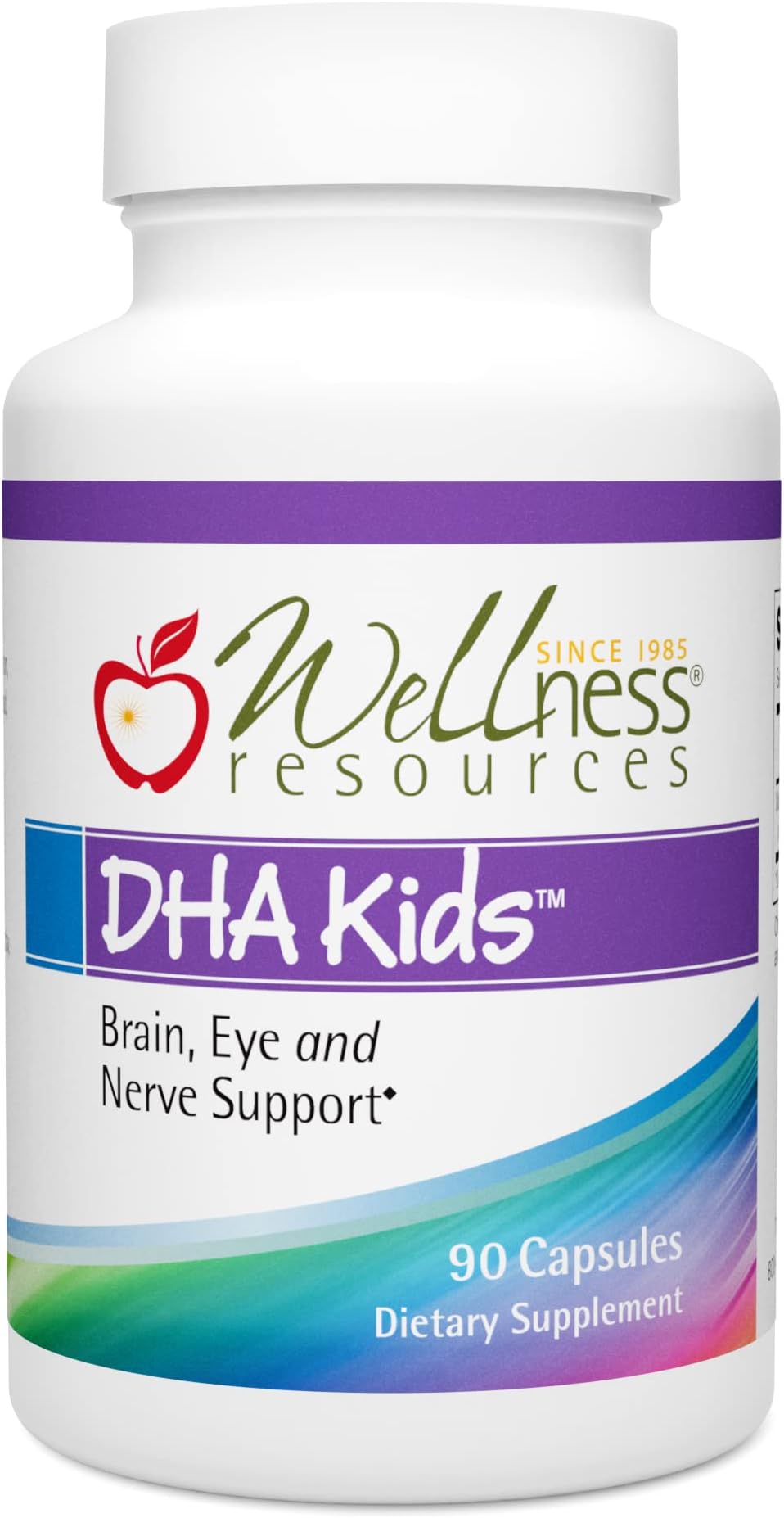 Wellness Resources DHA Kids - Sugar Free Omega 3 for Children - Mercury-Free Fish Oil - Brain Health Supplement & Immunity Supplement - Eye and Nerve Support - 90 Softgel Capsules Omega 3