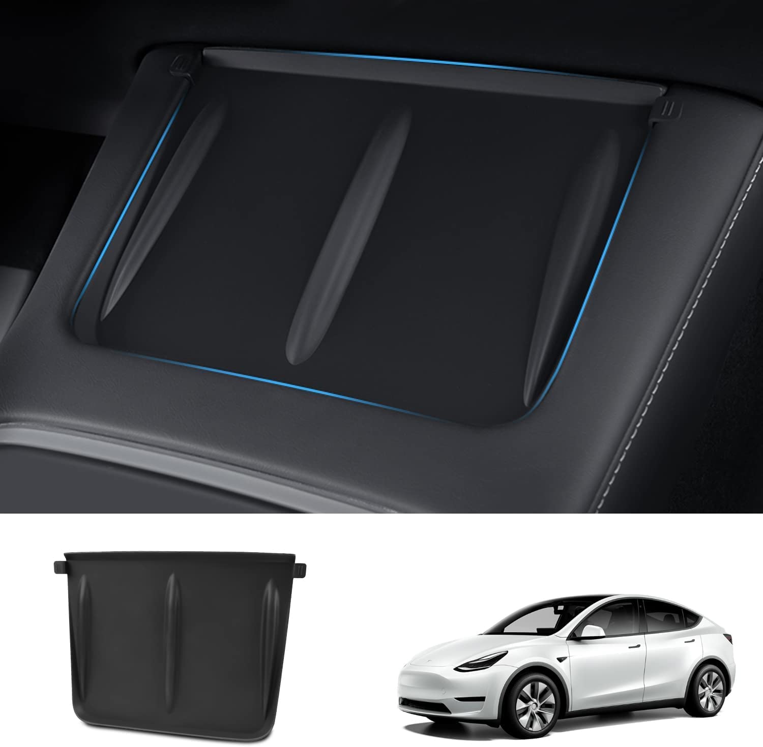 Moonmen Center Console Wireless Charger Silicone Mat for Tesla Model 3 Model Y Anti-Slip Upgrade Protective Pad Interior Accessories