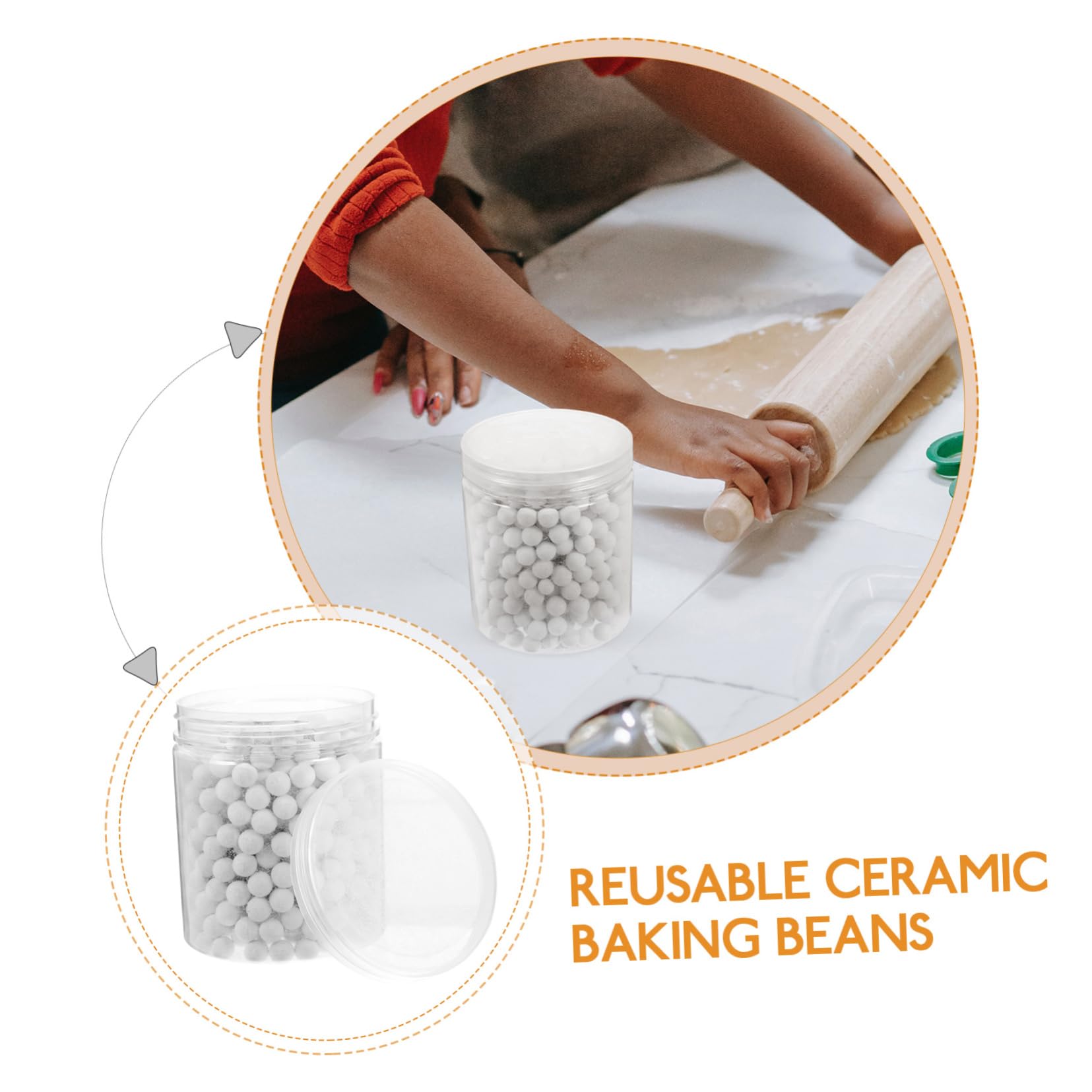 Cabilock 2 Stück Gebackene gebackene Bohnen Essentials Backperlen Bohnen backen Zubehör backen Backzubehör Keramik Weiß