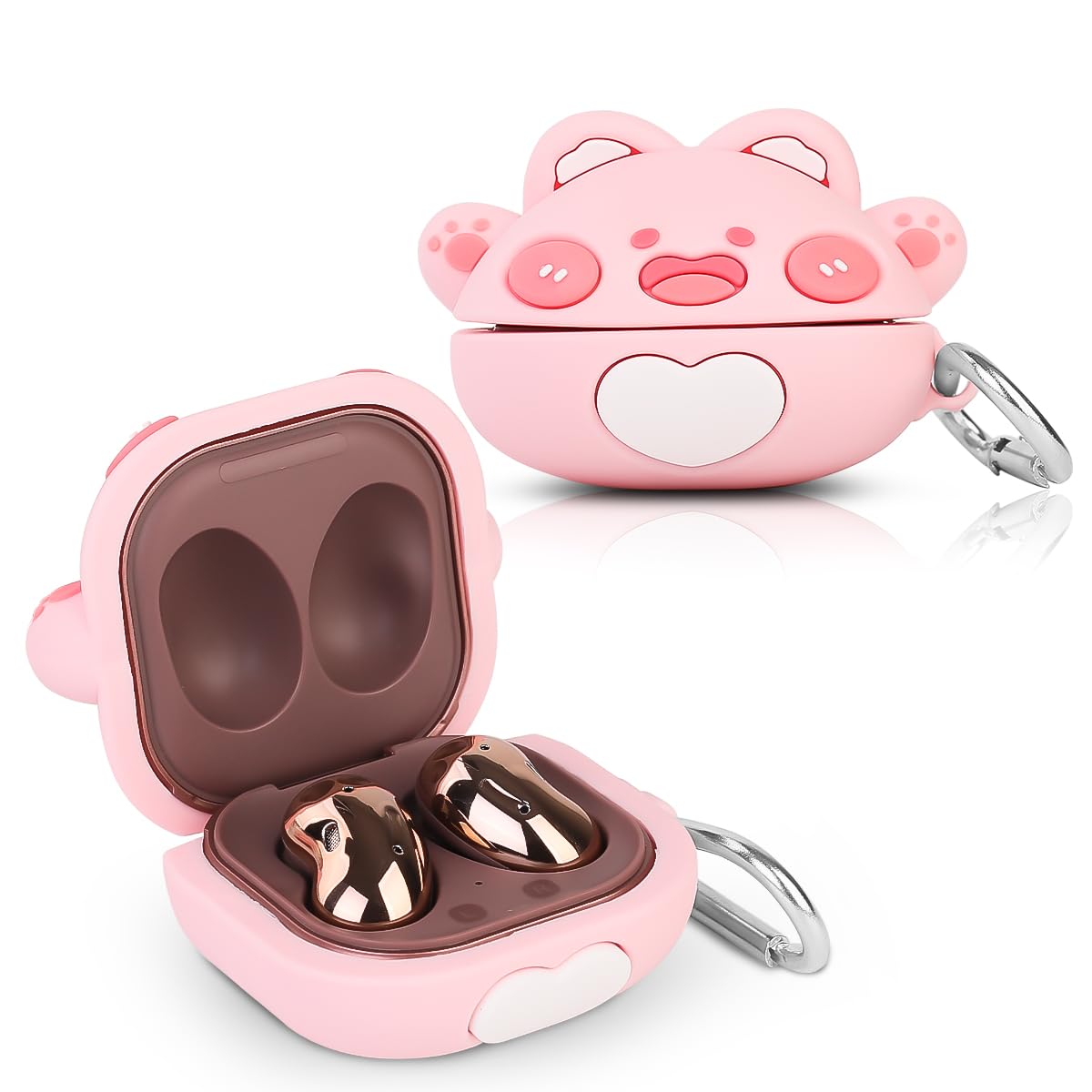 Suublg Silicone Case for Samsung Galaxy Buds FE (2023) / Buds2 Pro (2022) / Buds 2 (2021) / Buds Pro (2021) / Buds Live (2020) Earbuds with Cute