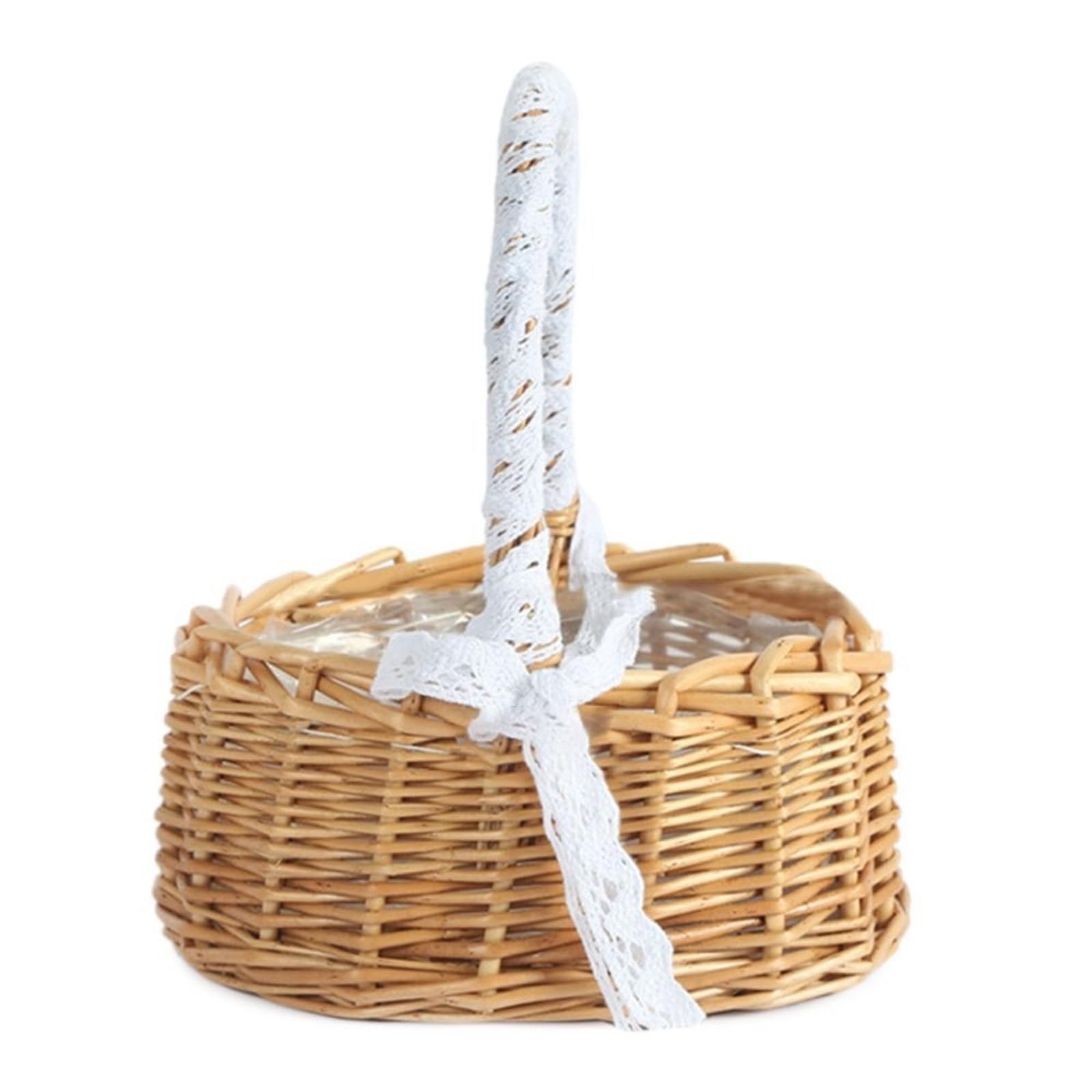 JFNKLFG Woven Plant Pot Small Flower Basket Arrangement Willow Rattan Woven Wicker Half Moon Storage With Handle Baskets(Color 2)