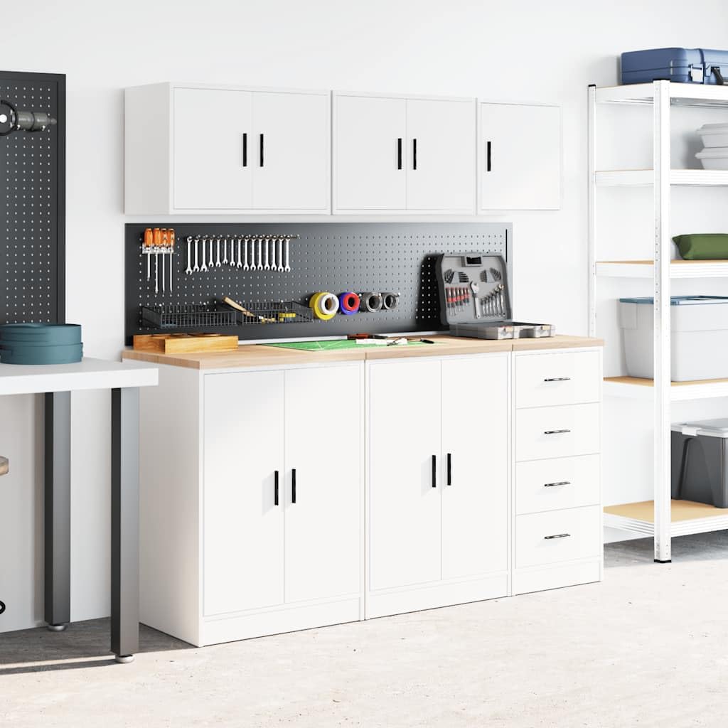 Générique Armoire Murale de Garage Blanc Bois d'ingénierie,Entreprise & Industrie,Stockage Industriel,Armoires industrielles,Blanc,7.5 KG,860625