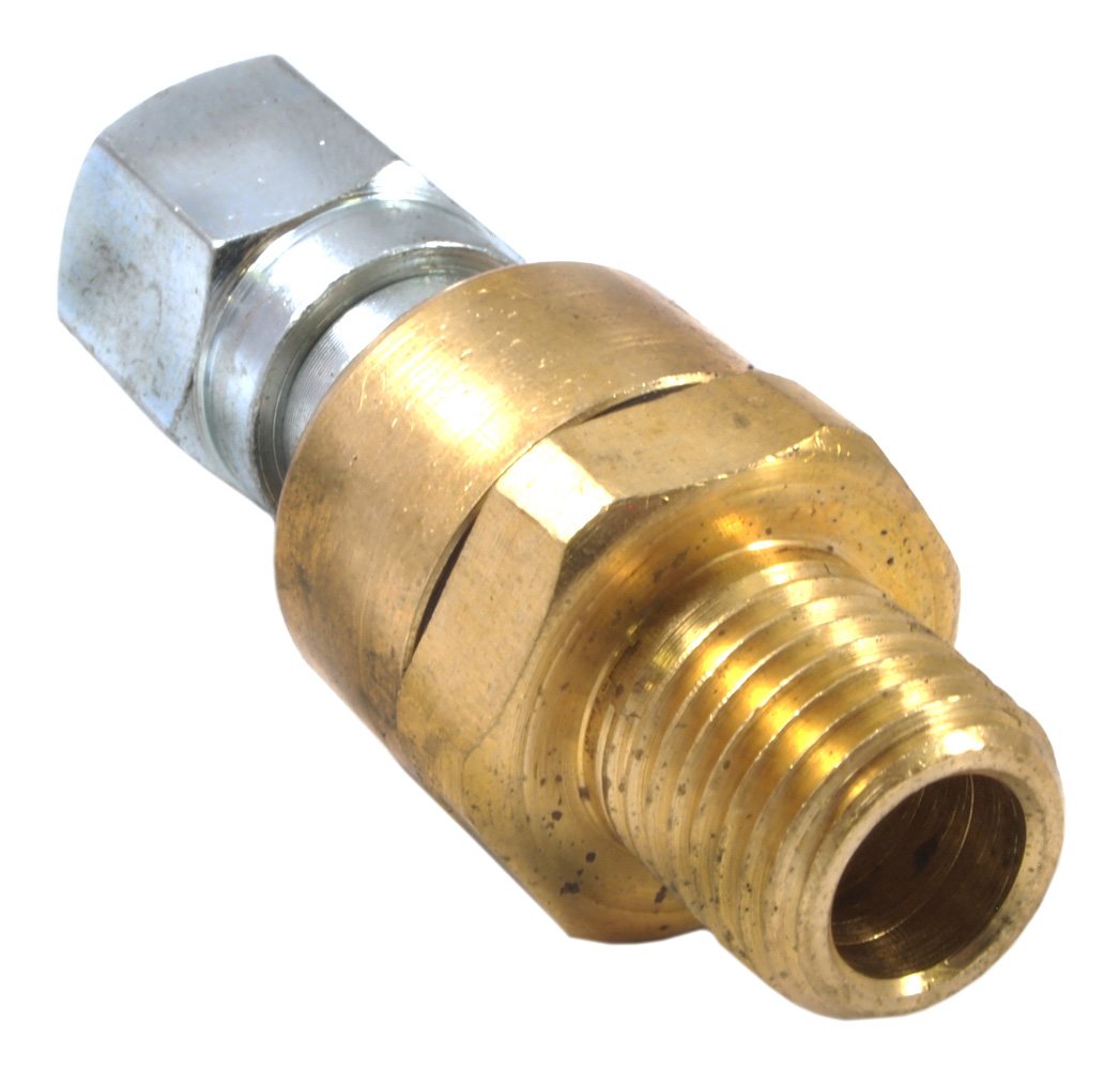 Forney 75540 Brass Fitting, Airline Ball Swivel, 1/4-Inch Male NPT-by-1/4-Inch Female NPT