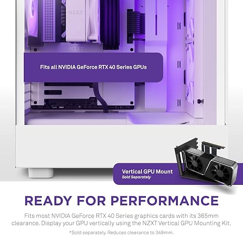 Miniatura 8 de NZXT H5 Flow RGB Estuche compacto ATX para juegos de PC de torre media  Panel frontal perforado de alto flujo de aire  Panel lateral de vidrio
