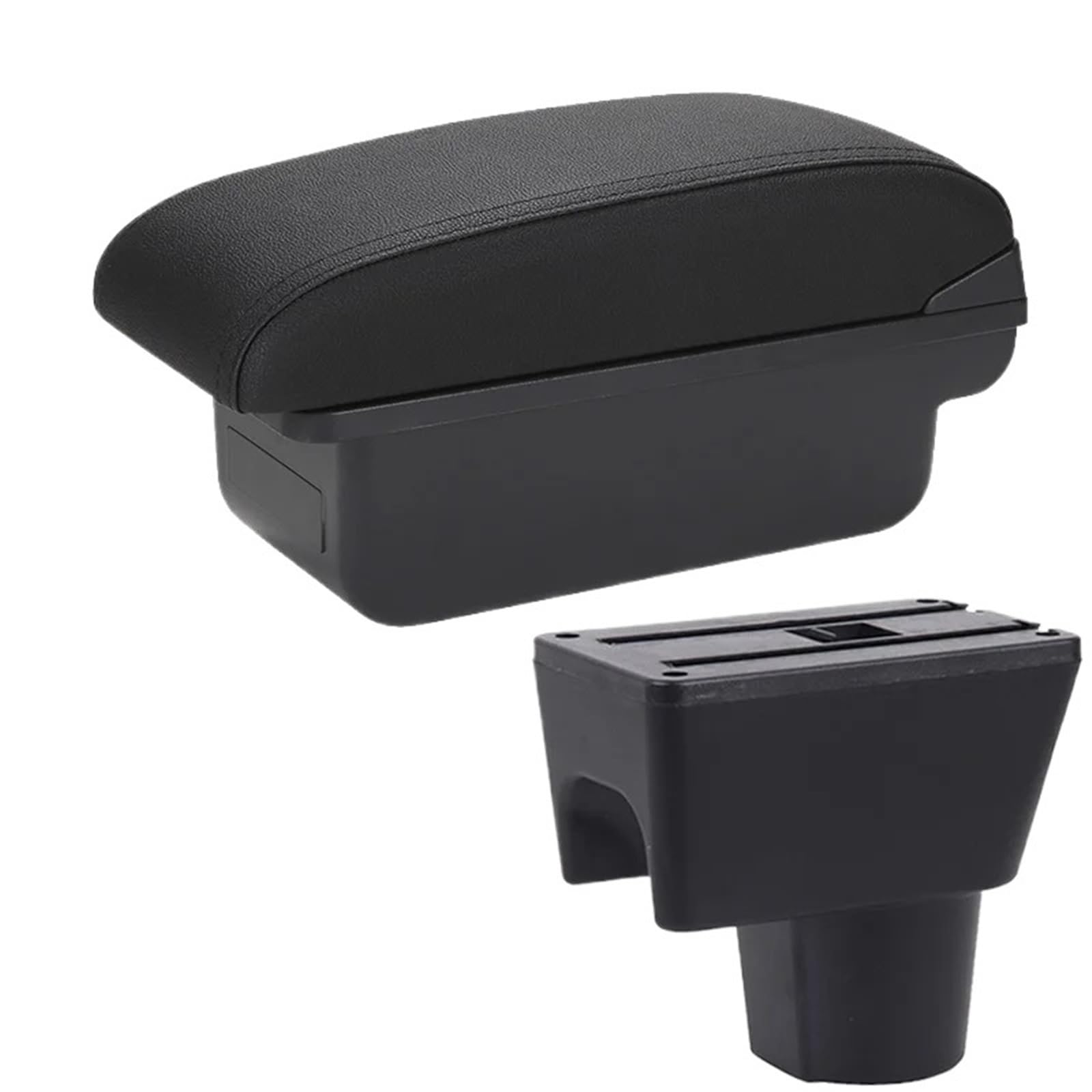 POZMNGTI Armrest Compartment Armrest Fit For Nissan Terrano 3 Renault Duster Oroch Car Armrest Box 2012-2018 Storage Box Parts Car Accessories(C2 Black line NO USB)