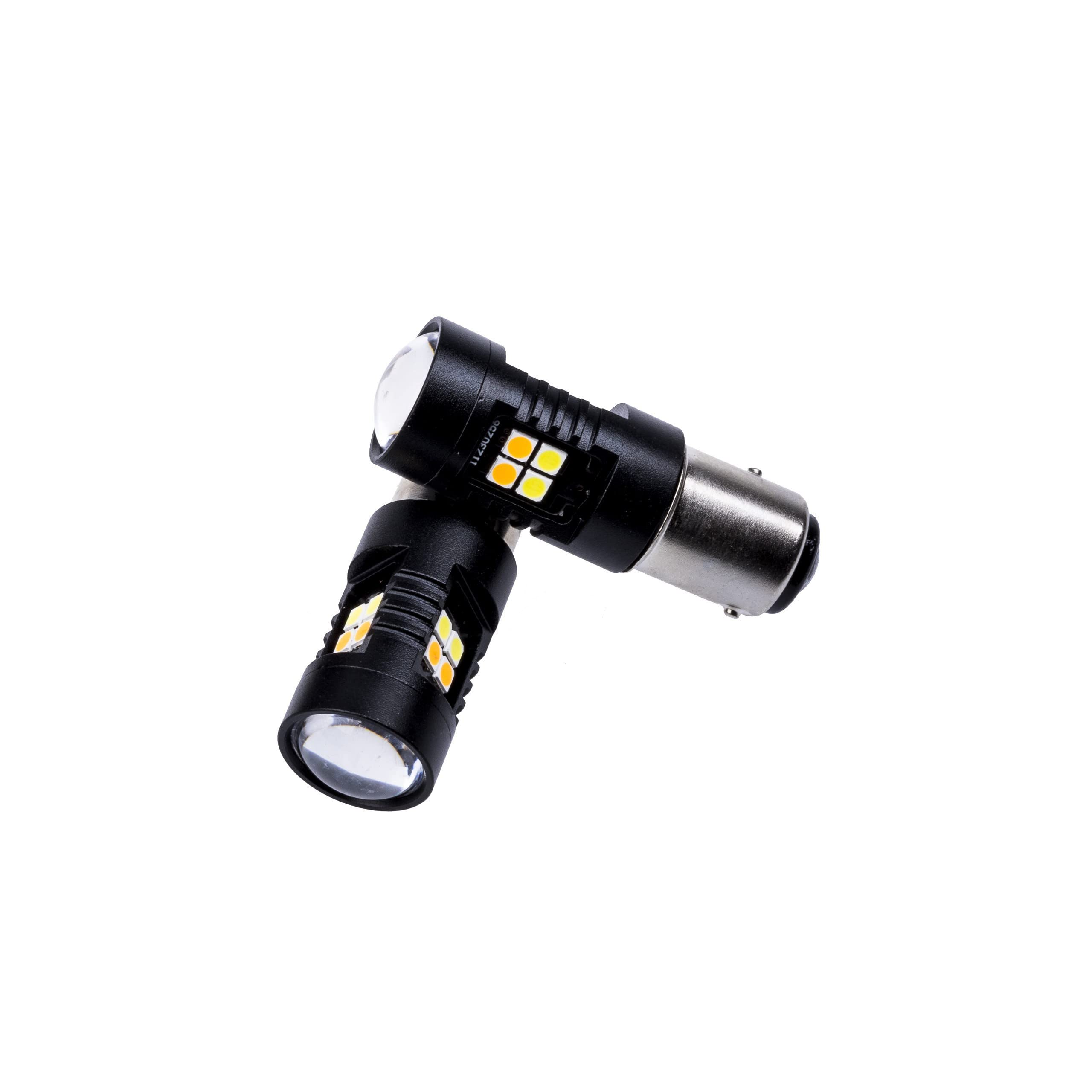 EinParts P21/5W LED Lampadine Dual Color (Bianco/Arancia) 12V per Auto 16 x SMD 3030 LED, BAY15d