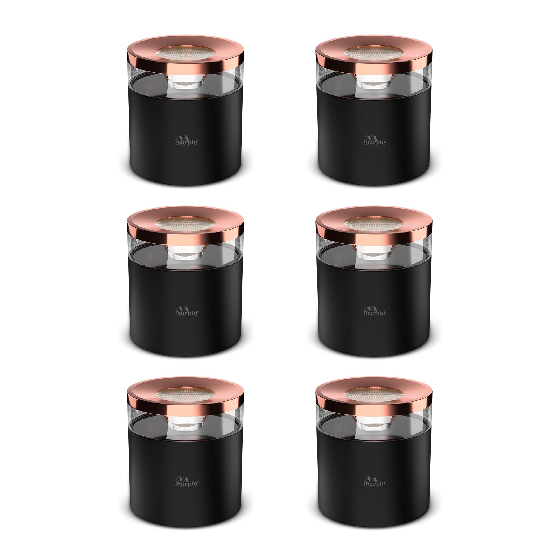 Murphy 6W Crystal Black Rose Gold Cylindrical COB Surface Lights for Ceiling (Warm White, Pack of 6) (B0CM99GKKB) Amazon Price History, Amazon Price Tracker